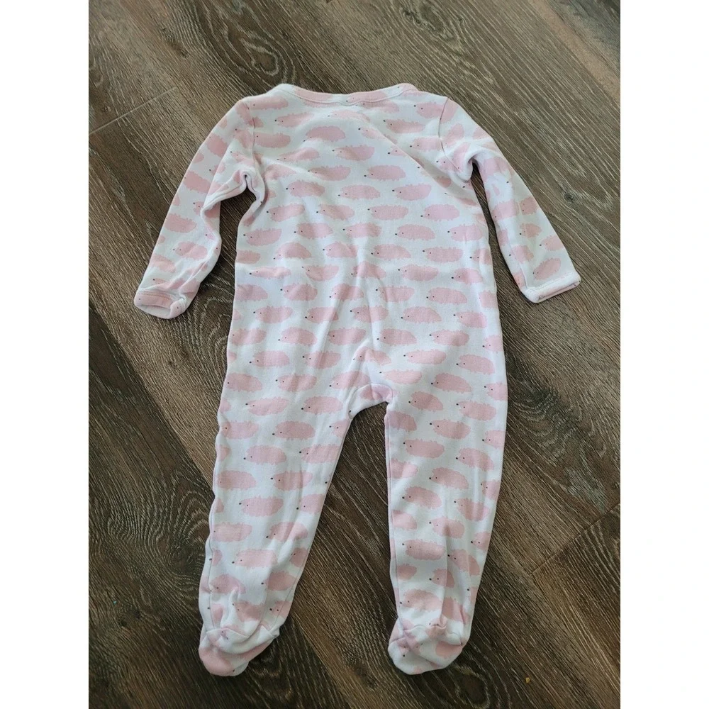 Baby Girl Nordstrom Pink Hedgehog Footed Pajamas Sleepsuit‎ 9 Months #R